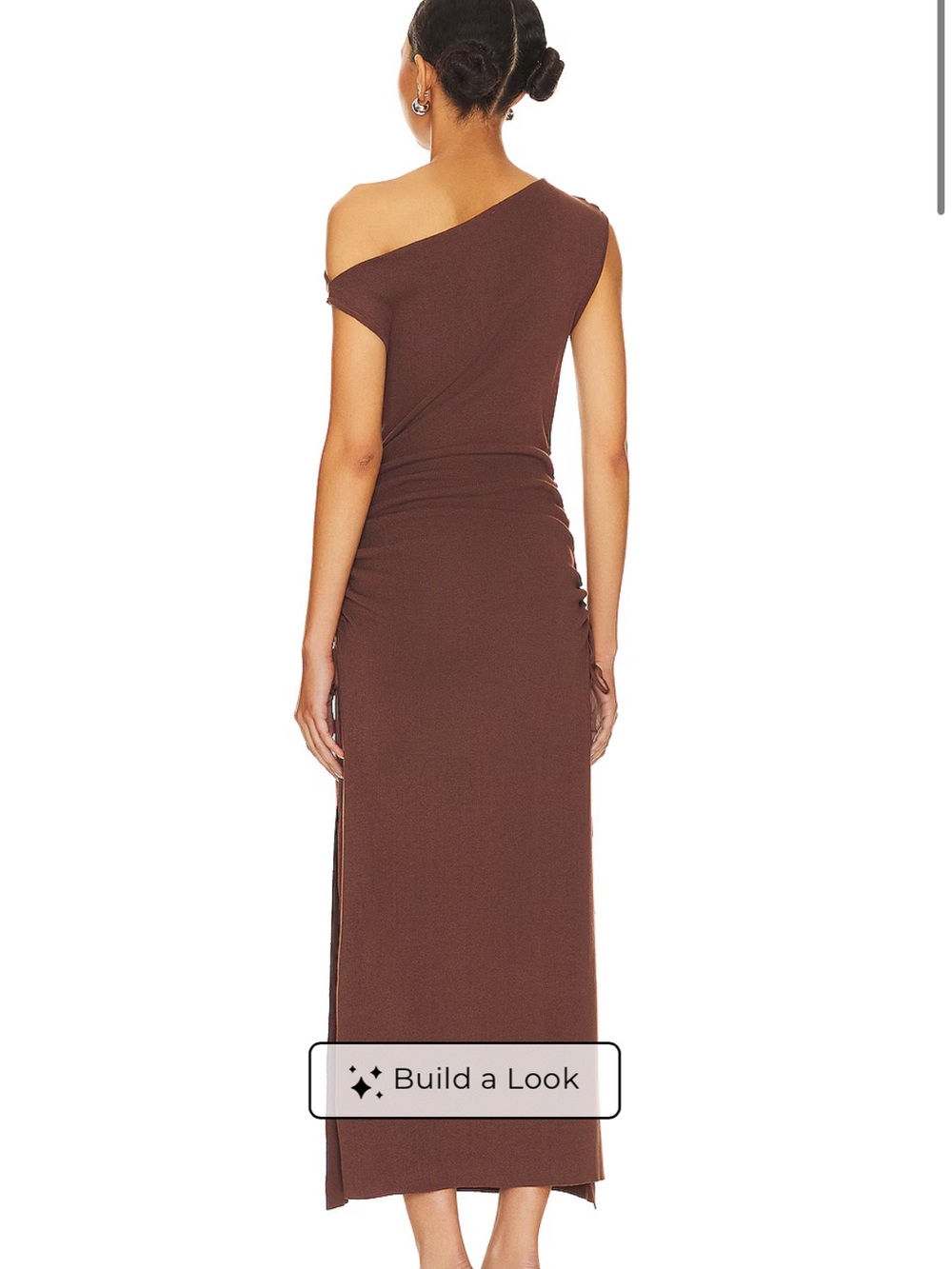 Lioness One-Shoulder Chocolate Brown Maxi Dress worn once!